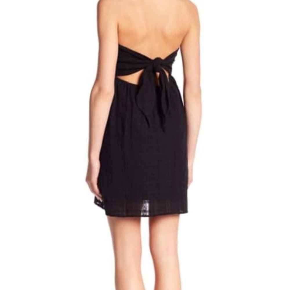 Socialite Black Strapless Tie Back Dress - Medium